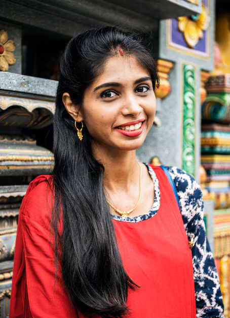 Portrait of Sweta Singh, a satisfied home loan customer with a bright smile